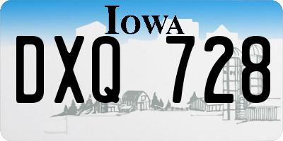 IA license plate DXQ728