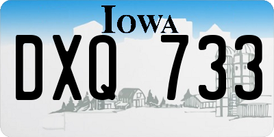 IA license plate DXQ733