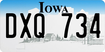 IA license plate DXQ734