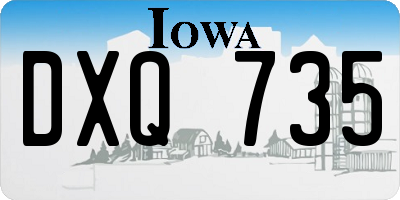 IA license plate DXQ735
