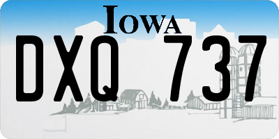 IA license plate DXQ737