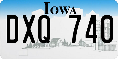 IA license plate DXQ740