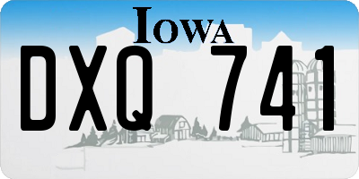 IA license plate DXQ741
