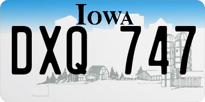 IA license plate DXQ747