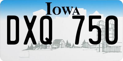 IA license plate DXQ750