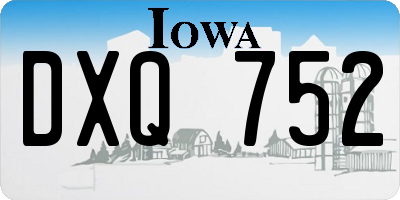 IA license plate DXQ752