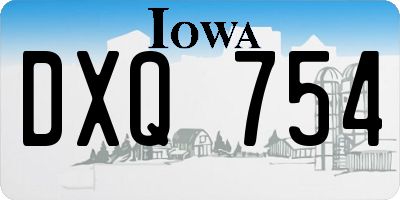 IA license plate DXQ754