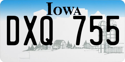 IA license plate DXQ755