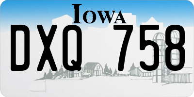 IA license plate DXQ758