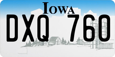 IA license plate DXQ760