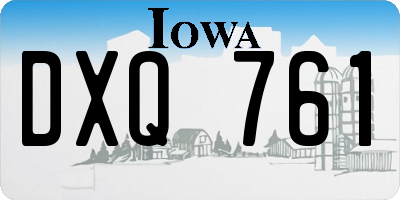 IA license plate DXQ761