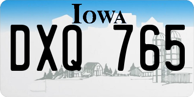 IA license plate DXQ765