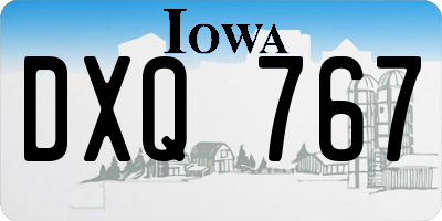 IA license plate DXQ767