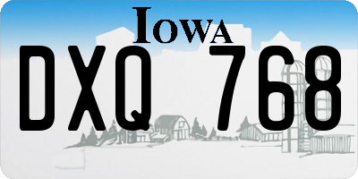 IA license plate DXQ768