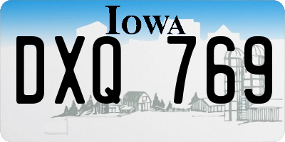 IA license plate DXQ769