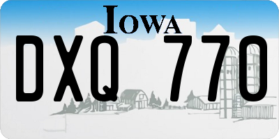 IA license plate DXQ770