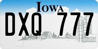 IA license plate DXQ777