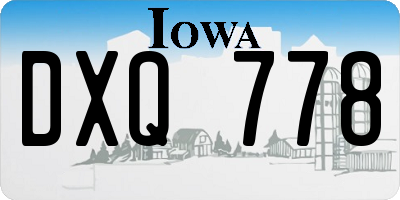 IA license plate DXQ778