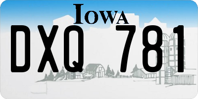 IA license plate DXQ781