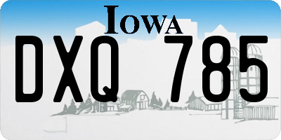 IA license plate DXQ785