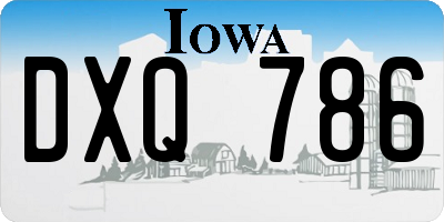 IA license plate DXQ786