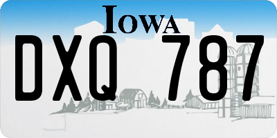 IA license plate DXQ787