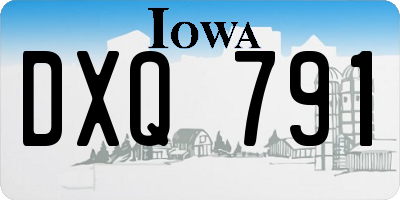 IA license plate DXQ791