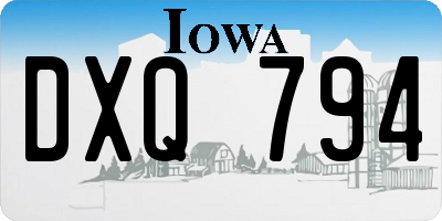 IA license plate DXQ794