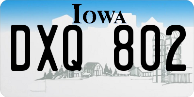 IA license plate DXQ802