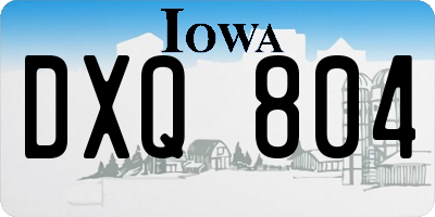 IA license plate DXQ804