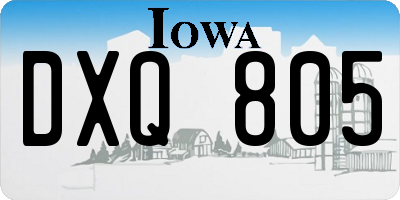 IA license plate DXQ805
