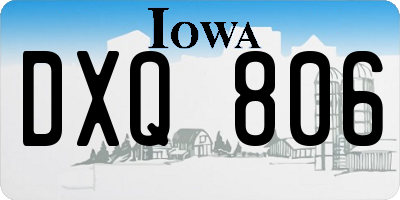 IA license plate DXQ806