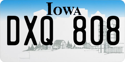 IA license plate DXQ808