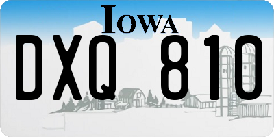 IA license plate DXQ810