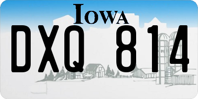 IA license plate DXQ814