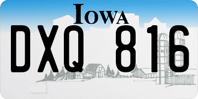 IA license plate DXQ816