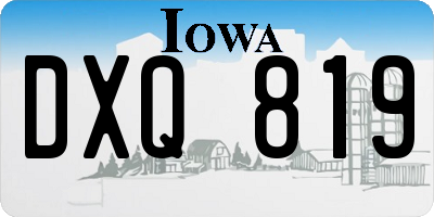 IA license plate DXQ819