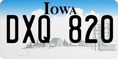 IA license plate DXQ820