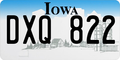IA license plate DXQ822