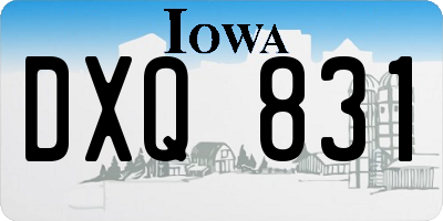 IA license plate DXQ831