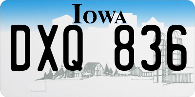 IA license plate DXQ836