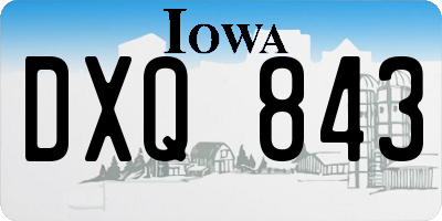 IA license plate DXQ843