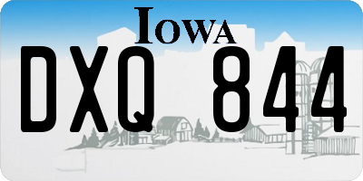 IA license plate DXQ844