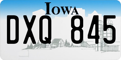 IA license plate DXQ845