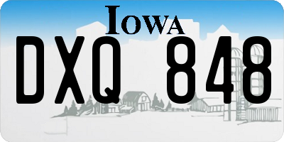 IA license plate DXQ848