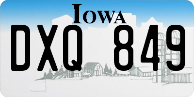 IA license plate DXQ849