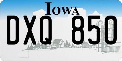 IA license plate DXQ850