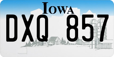 IA license plate DXQ857