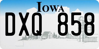 IA license plate DXQ858