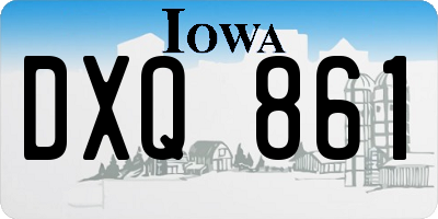 IA license plate DXQ861